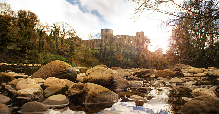 Ruins of Barnard Castle in Durham Dales, County Durham